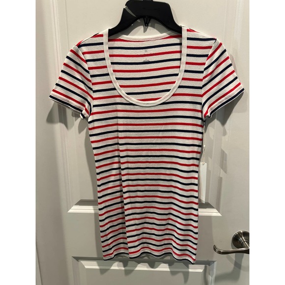 Caslon Ivory, Red, Navy Whitley Striped T-Shirt - Picture 3 of 8